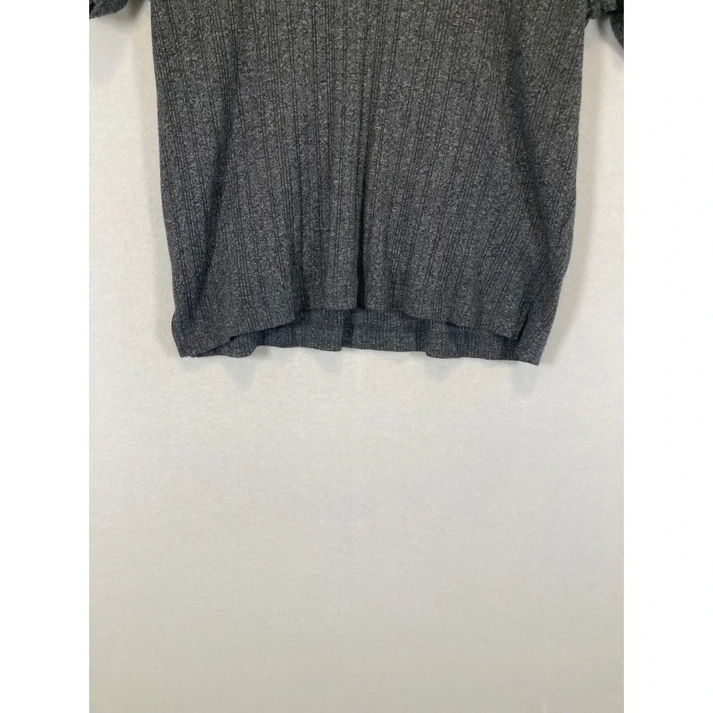 90s Aesthetic Calvin Klein Jeans Men XL Gray Ribbed Knit Short Sleeve Polo Shirt